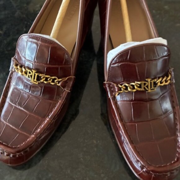 Lauren Ralph Lauren Shoes - Lauren Ralph Lauren Womens Winslet Crocodile-Embossed Leather Pump - SZ 7 NEW;